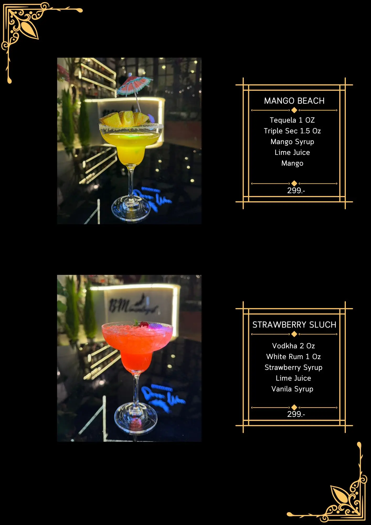 New Cocktail Menu 2024 - 2025