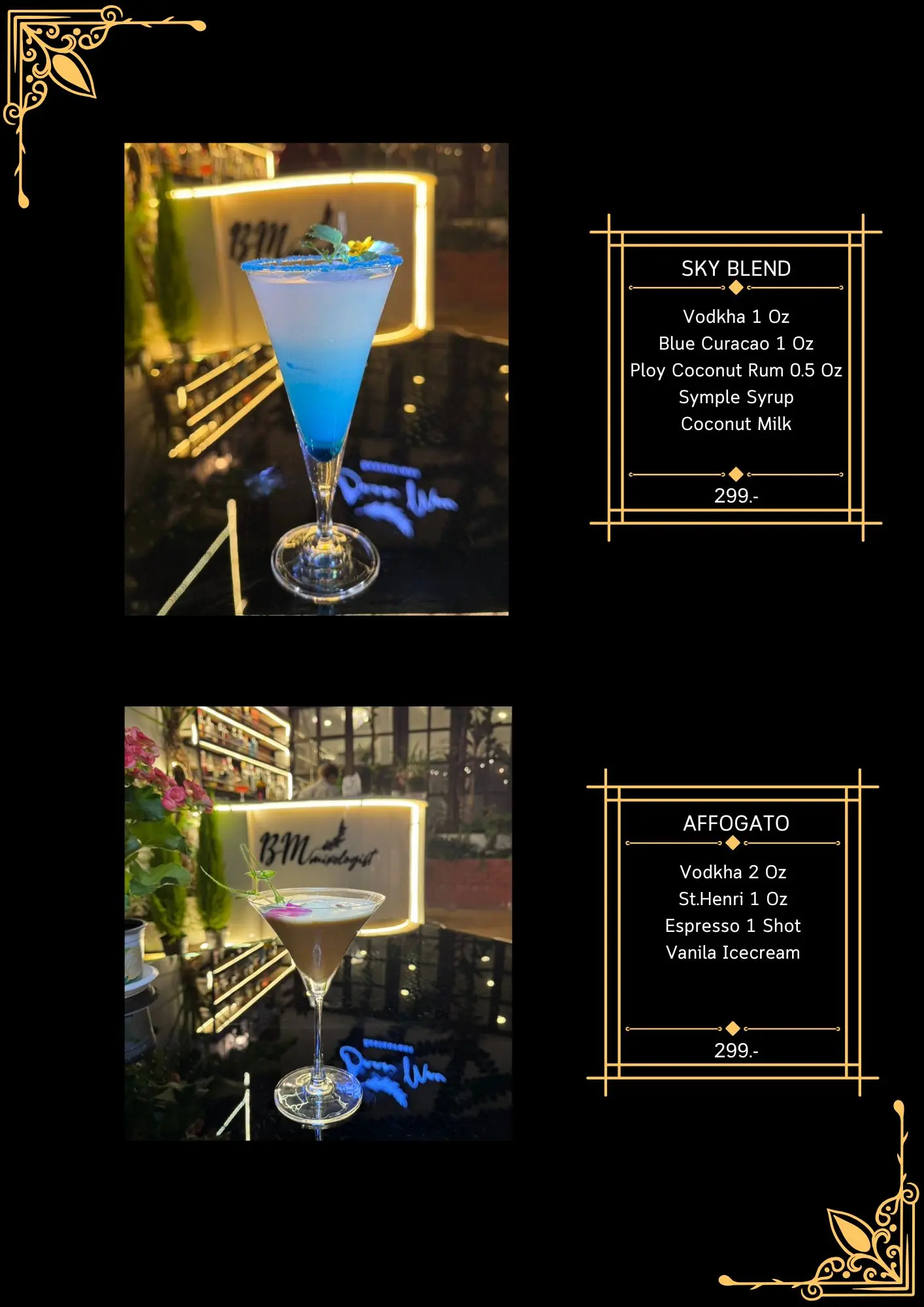 New Cocktail Menu 2024 - 2025