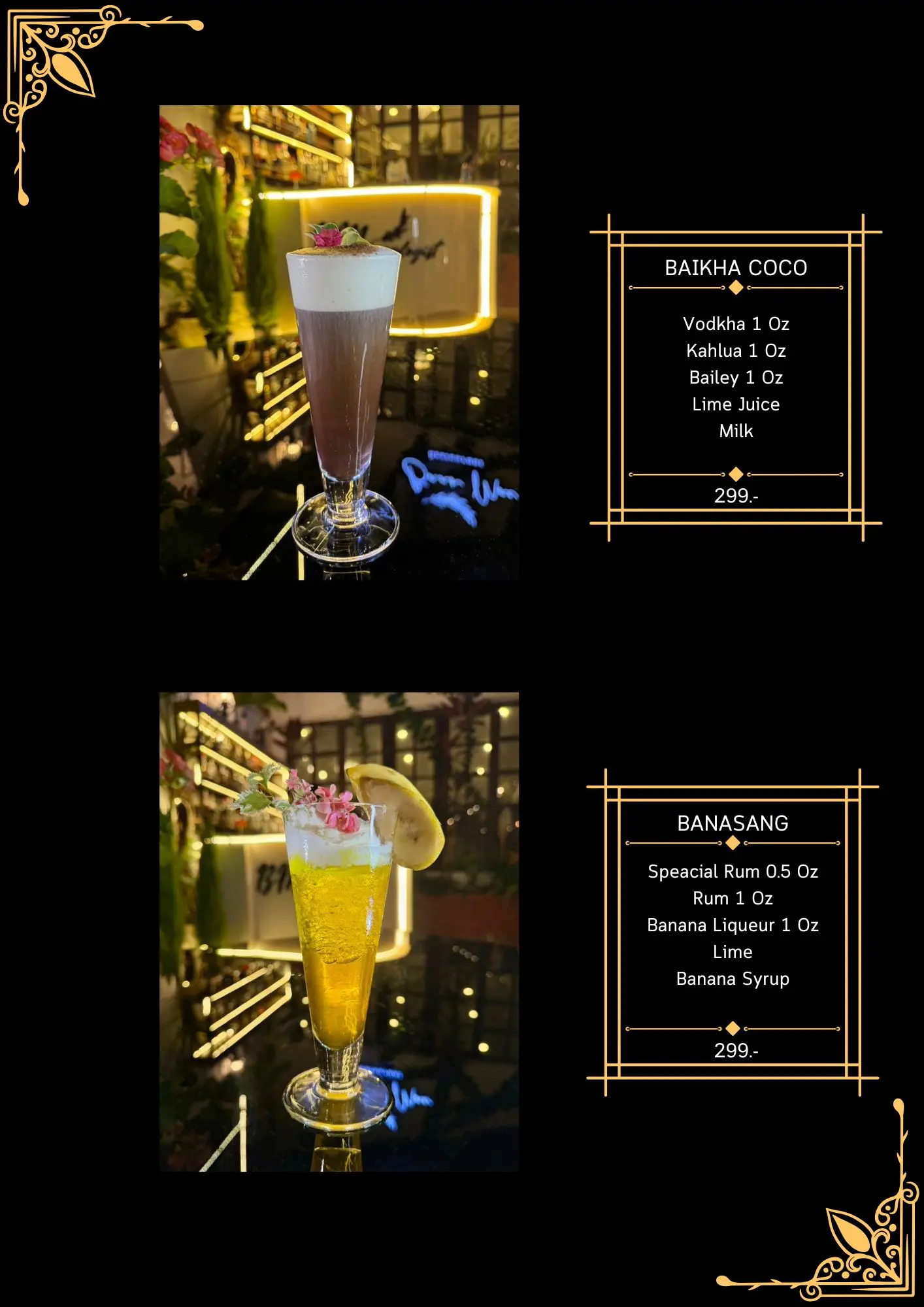 New Cocktail Menu 2024 - 2025