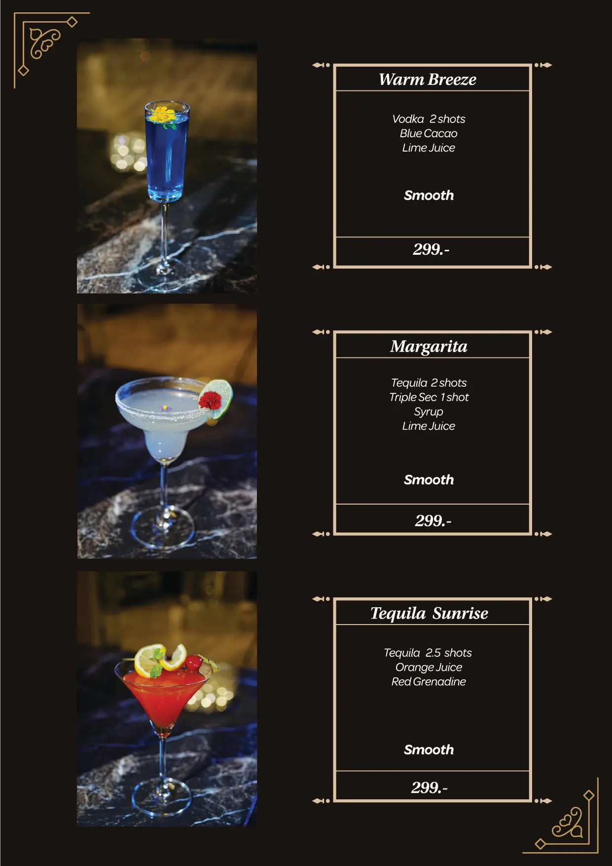 New Cocktail Menu 2024 - 2025