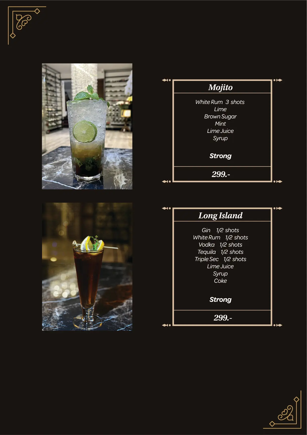 New Cocktail Menu 2024 - 2025